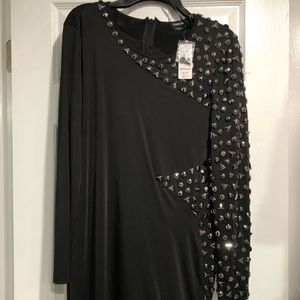NWT BeBe Black Embellished Mini Dress